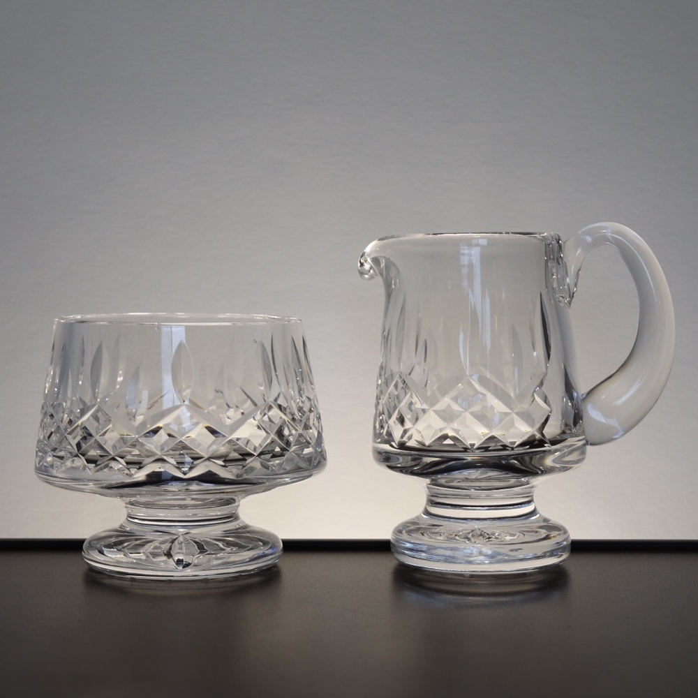 Vintage Waterford Lismore Footed Sugar and Cream Set